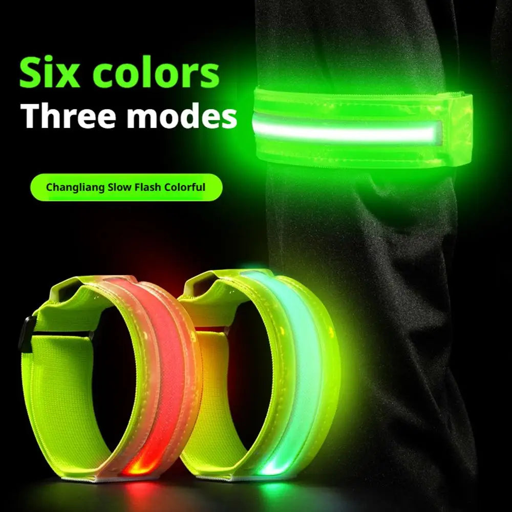 Night Running Armband LED Light Outdoor Sports USB Rechargeable Safety Belt Arm Leg Warning Wristband Cycling Bike Bicycle Light