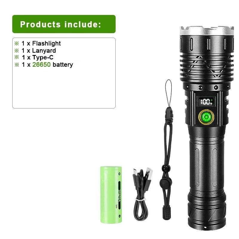 Gondiah Camping Powerful 2*300W LED Flashlight 8500000LM