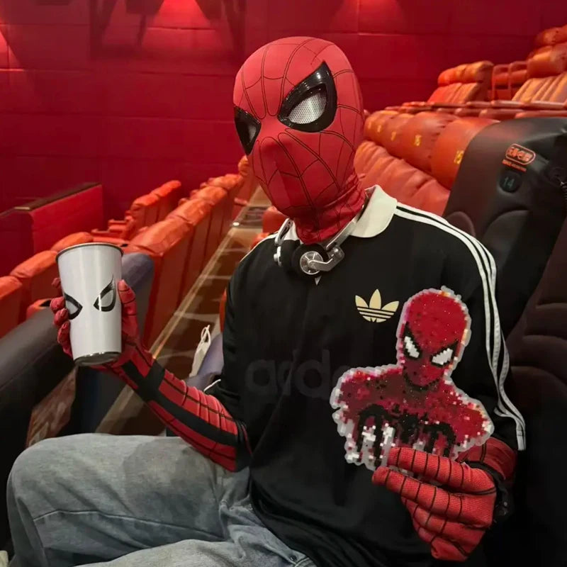 Halloween Spider-Man Mask with Operable Blink Eyes, Chin Control & Superhero Cosplay Headgear – Costume Prop & Gift