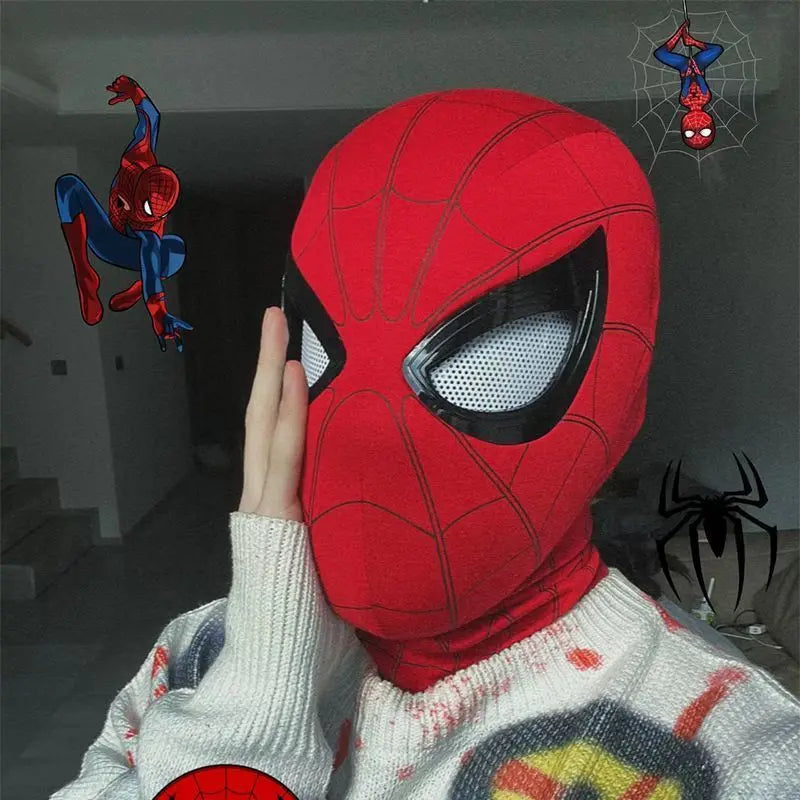Halloween Spider-Man Mask with Operable Blink Eyes, Chin Control & Superhero Cosplay Headgear – Costume Prop & Gift
