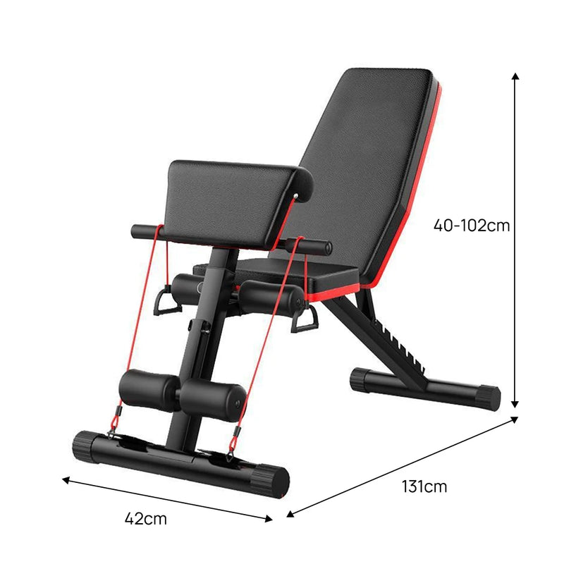 PORIYA ADKING Weight Bench Fitness Bench Press Squat Rack Adjustable Home Gym Equip