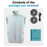 Lightweight Outdoor Cooling Vest - Men's 3-Speed 9-Blade Fan System for Camping, Fishing, Construction & Heat Relief