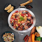 MasterBro 1pc Large Stainless-Steel Wok, Uncoated Thick High-Quality Durable Chef's Pan with Dual Handles, Easy to Clean