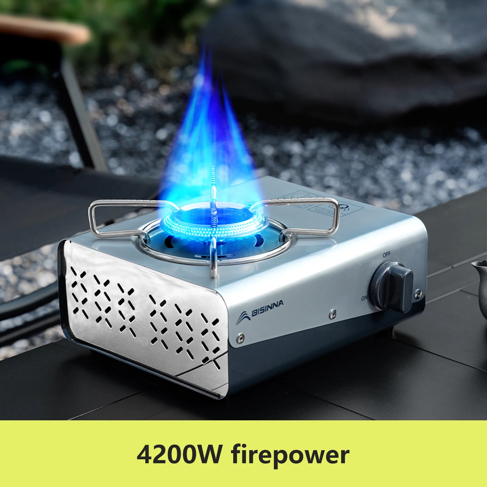 BISINNA Camping Gas Burner Portable Gas Cassette Stove 4200W