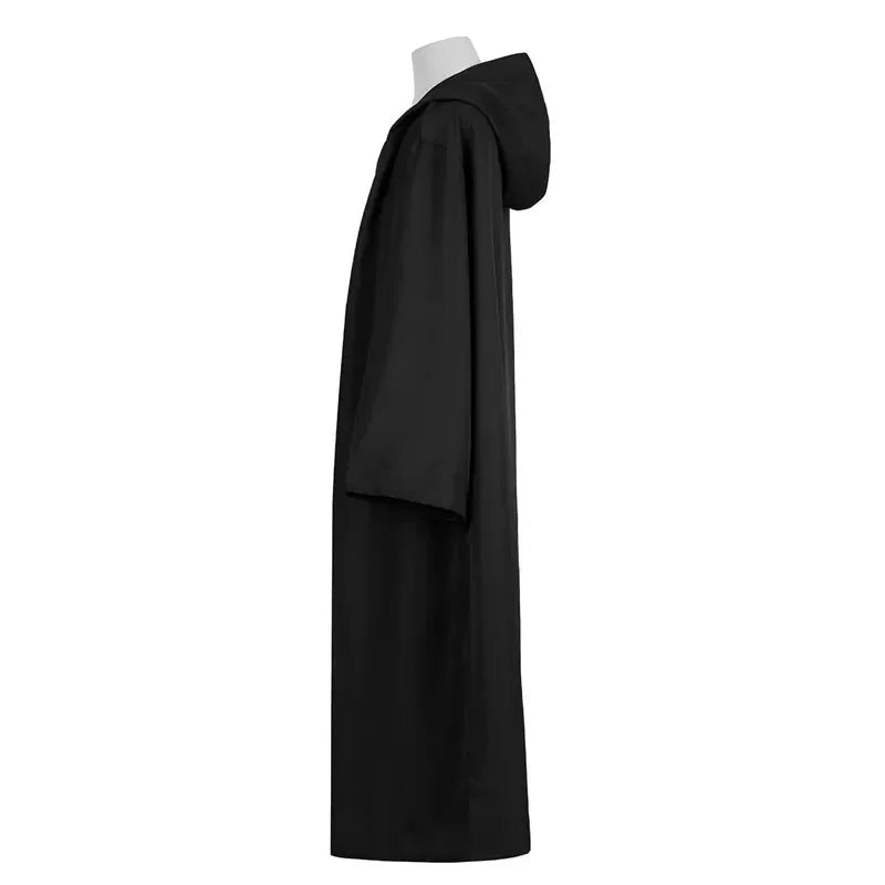 Medieval Plague Doctor Mask & Cloak Costume Set for Adults & Kids, Black Hooded Robe for Halloween Cosplay, Roleplay & Parties