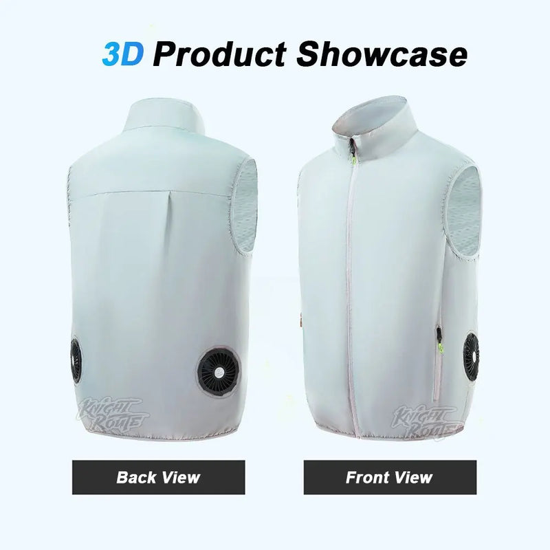 Lightweight Outdoor Cooling Vest - Men's 3-Speed 9-Blade Fan System for Camping, Fishing, Construction & Heat Relief