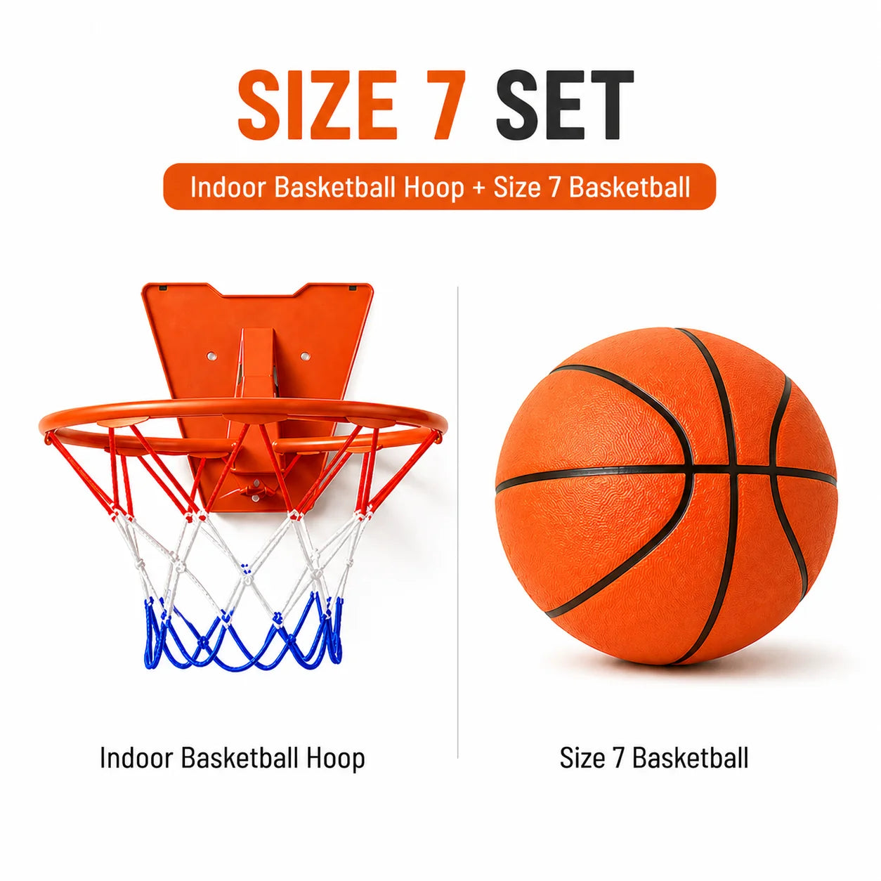Silent Basketball Hoop Set, Indoor Foam Basketball with Mini Hoop, No Noise Training Ball for Home, Apartment & Kids Practice