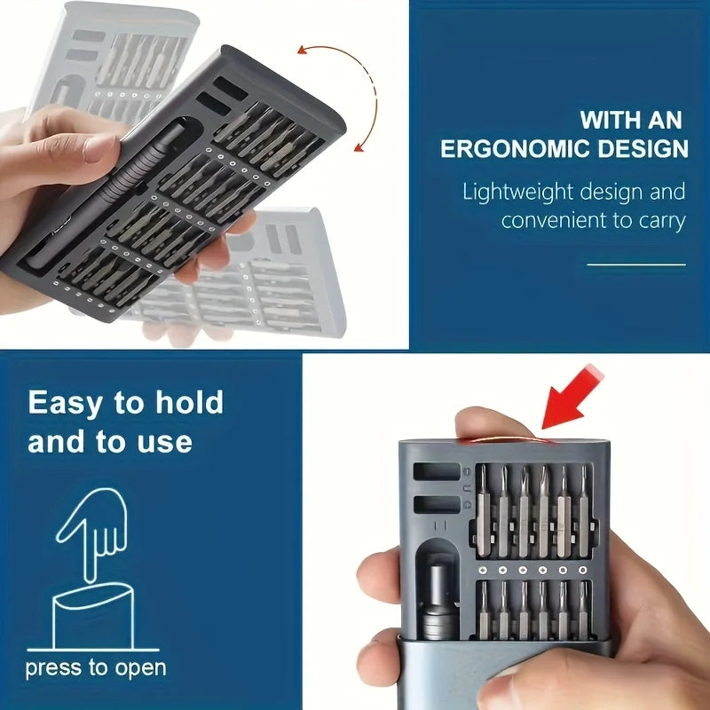 24 in 1 Digital Maintenance Precision Screwdriver Set with Portable Storage Box and Electronic Device Disassembly Tool Best for Father's Day