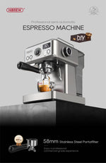 HiBREW 20Bar Semi Automatic Espresso Coffee Machine Temperature Adjustable 58mm Portafilter Cold/Hot Coffee Maker Metal