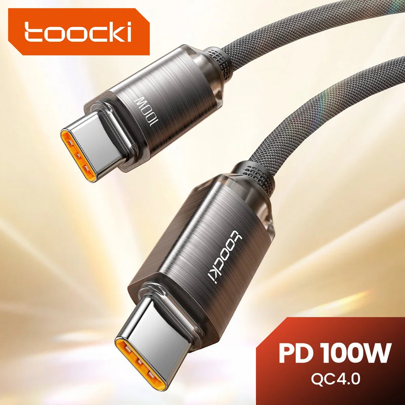 Toocki PD100W Fast Charging Cable USB C To C