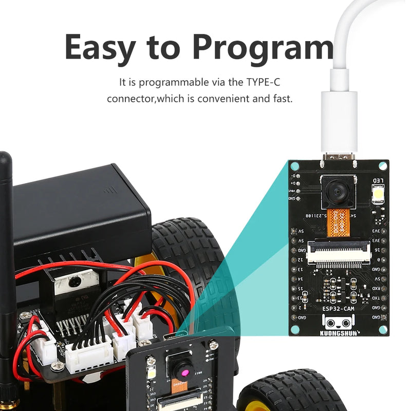 4WD Smart Robot Car ESP32 Camera Wifi Automation Kit