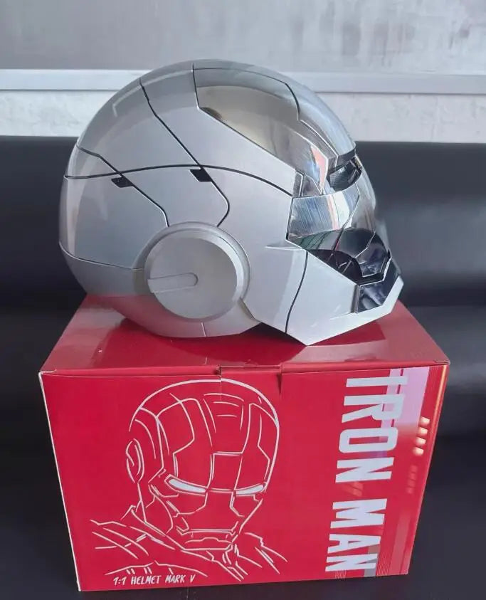 1:1 Iron Man MK5 Helmet – Wearable & Transformable Electronic Helmet, Voice-Activated Opening & Closing, Cosplay Costume Prop, Collectible Decoration & Gift
