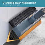 ACRDDK 3 in 1 Floor Scrub Brush 180 Degree Rotation with Adjustable V-Shaped Broom Long Handle Bathroom Kitchen Floor Crevice Cleaning