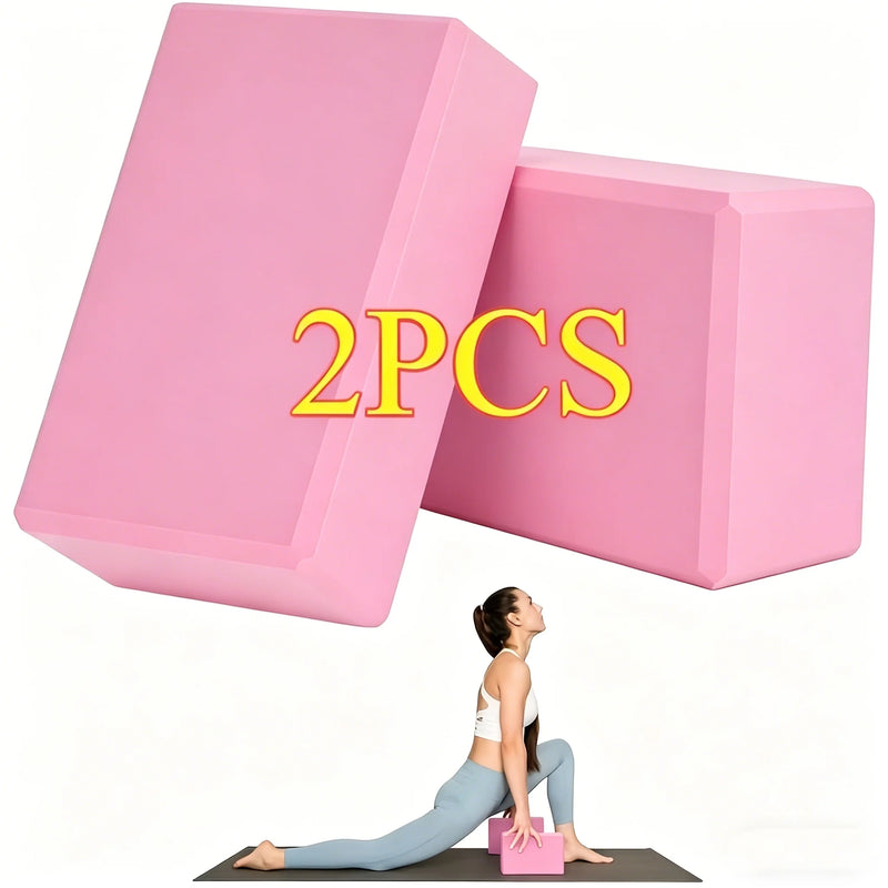 2PCS Yoga Blocks - Made from High-Density Foam, Lightweight, Supportive, And Odor-Free - Essential Yoga Gear for Women, Gym
