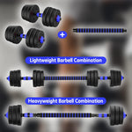 PORIYA 20kg 40kg Dumbbell Set Adjustable Barbell Kettlebell Home Gym Fitness