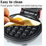 CILANDAR 110V&220V Electric Mini Waffles Maker Machine Kitchen Cooking Appliance for Kids Breakfast Dessert Pot