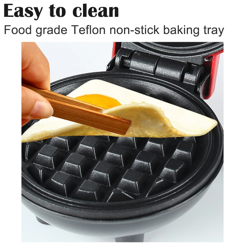 CILANDAR 110V&220V Electric Mini Waffles Maker Machine Kitchen Cooking Appliance for Kids Breakfast Dessert Pot