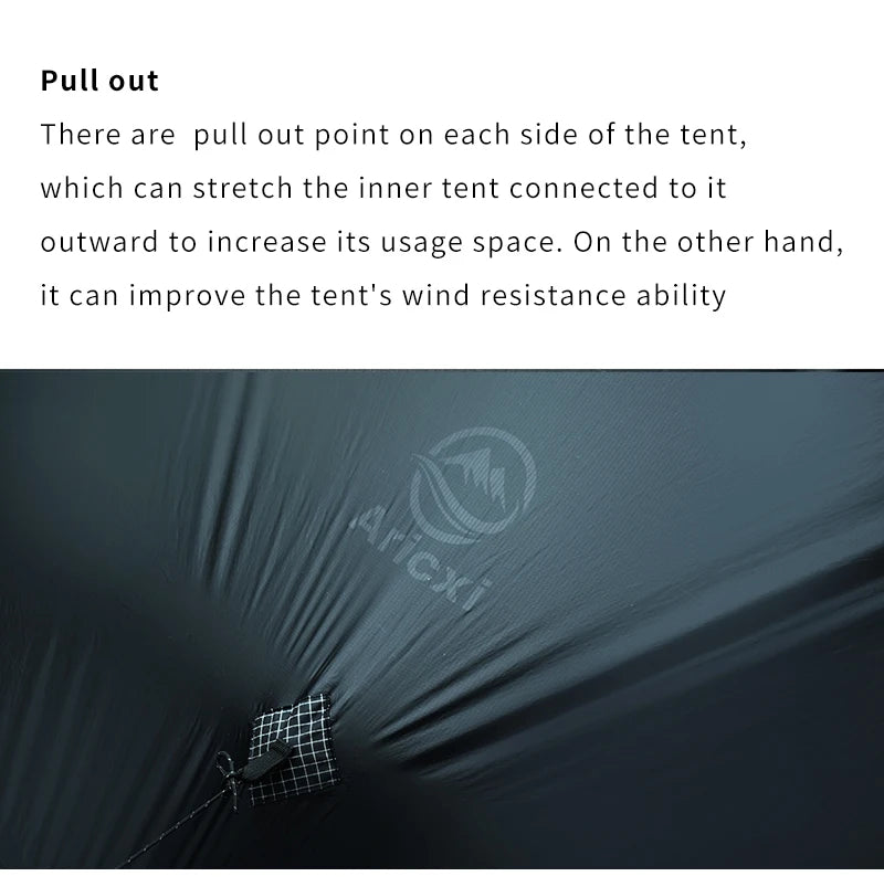 Aricxi tent 2 Person Outdoor Ultralight Camping Tent 3 Season Professional 15D Silnylon Rodless Tent grey black