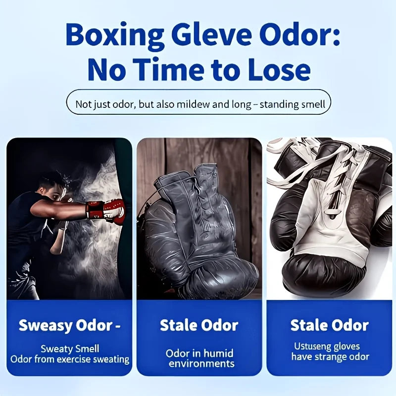 Boxing Glove Deodorant Spray, All-In-One Sports Equipment Odor Eliminator for Taekwondo Guards, Punching Bags, Hockey Gear & Lea