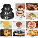 Bakemester 4/7/9/10 Inch Round Cake Mold Springform Pan Nonstick Leakproof Cheesecake Brownies Baking Pan with Removable BottomCake Tools