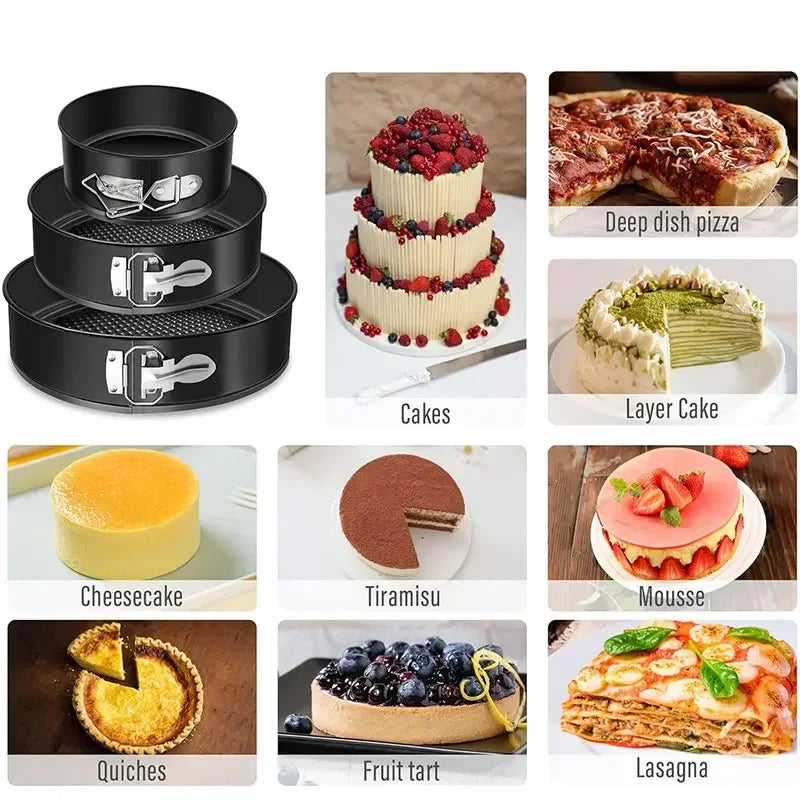 Bakemester 4/7/9/10 Inch Round Cake Mold Springform Pan Nonstick Leakproof Cheesecake Brownies Baking Pan with Removable BottomCake Tools