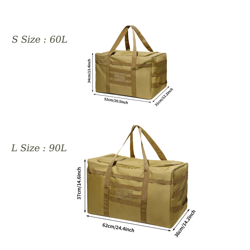 Large Camping Duffle Bag 60L/90L Capacity Camping Backpack