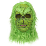 The Grinch Mask – Christmas Green-Haired Monster Costume with Gloves & Santa Hat, Festive Cosplay & Holiday Party Prop