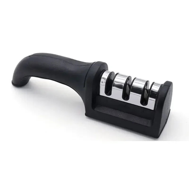 MasterBro 3-Segment Knife Sharpener Knife Sharpeners for Kitchen Knives Stainless Steel Three-Purpose Sharpening Stone for Kitchen Tools