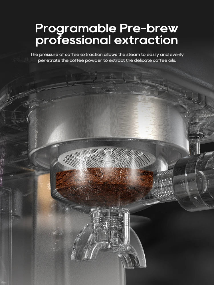 HiBREW 20Bar Semi Automatic Espresso Coffee Machine Temperature Adjustable 58mm Portafilter Cold/Hot Coffee Maker Metal