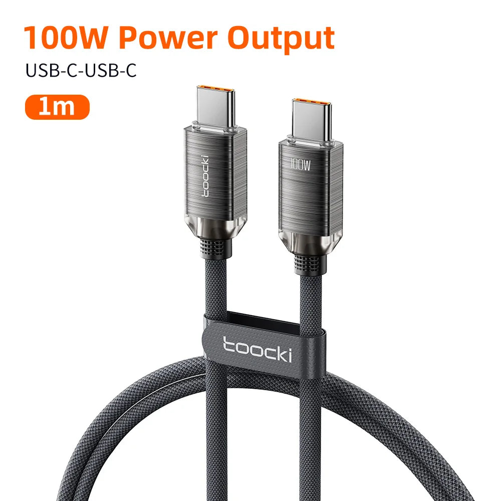 Toocki PD100W Fast Charging Cable USB C To C