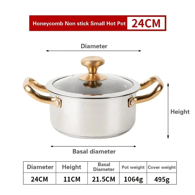 east Essentials Stock 3, Stock Pot Honeycomb Non-stick Pot with lid