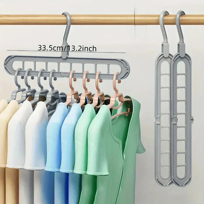 9-Hole Clothes Hanger Organizer Wardrobe Space Saving Storage Hanger for Clothes Folding Magic Hangers Closet Drying Racks Home