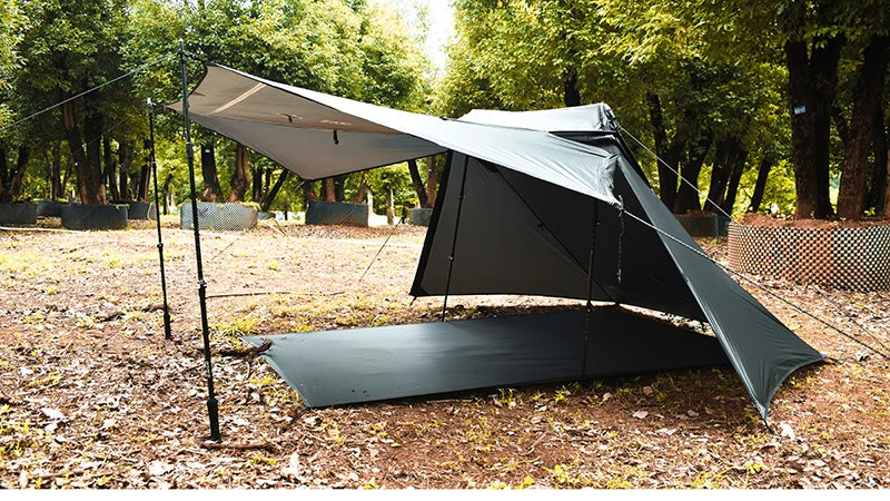 Aricxi tent 2 Person Outdoor Ultralight Camping Tent 3 Season Professional 15D Silnylon Rodless Tent grey black