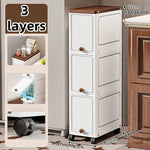 Storage Queen 20cm-Flip lid slit storage cabinet, kitchen slit shelf, bathroom multi-layer plastic snack cabinet, narrow-edge storage cabinet