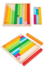 Wooden Montessori Teaching Math Toys Colour Fraction & Adding Sticks