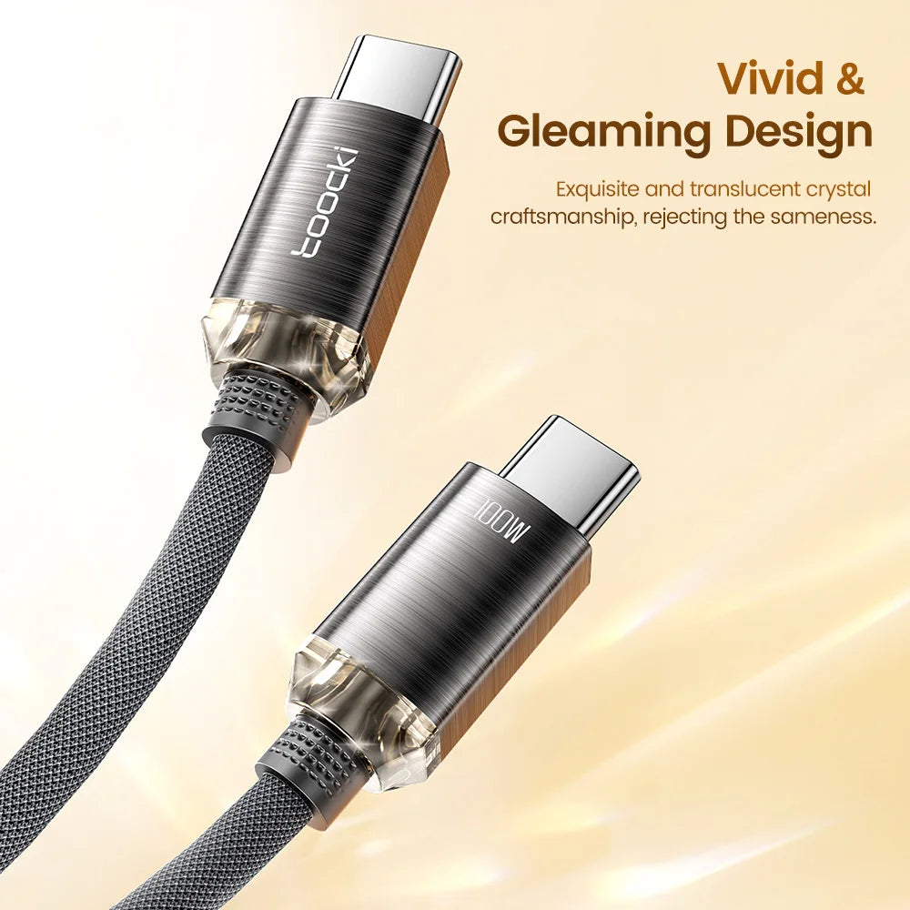 Toocki PD100W Fast Charging Cable USB C To C