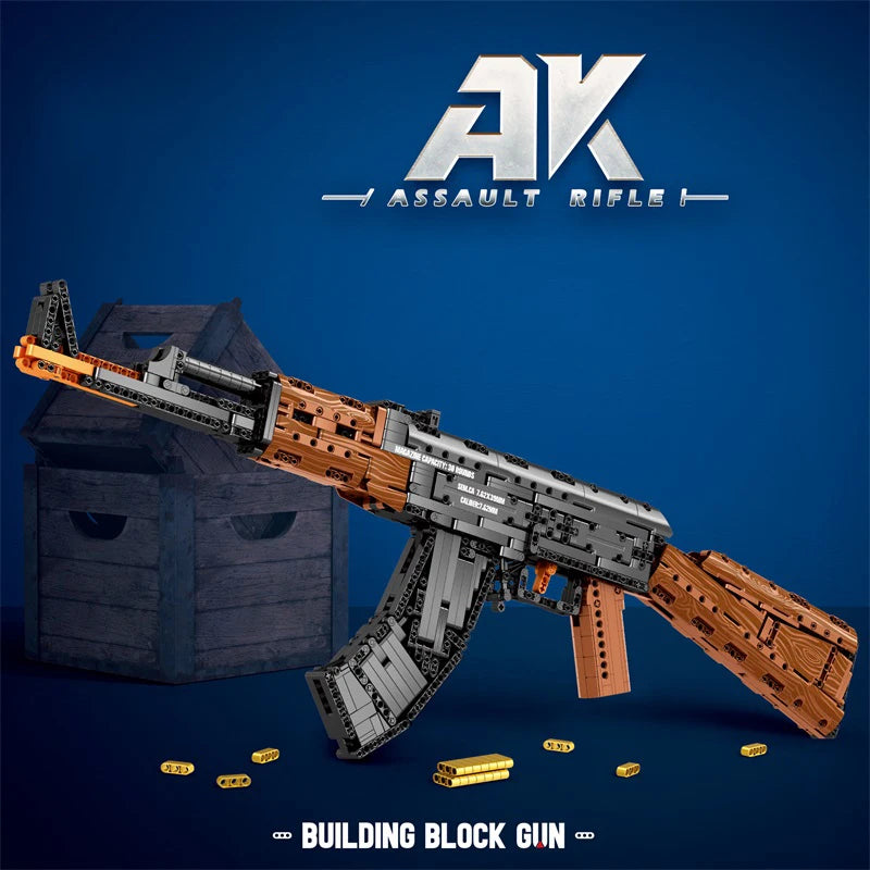 Lego STYLE Toy AK47 Assault Rifle Model Building Blocks Military Army Weapon