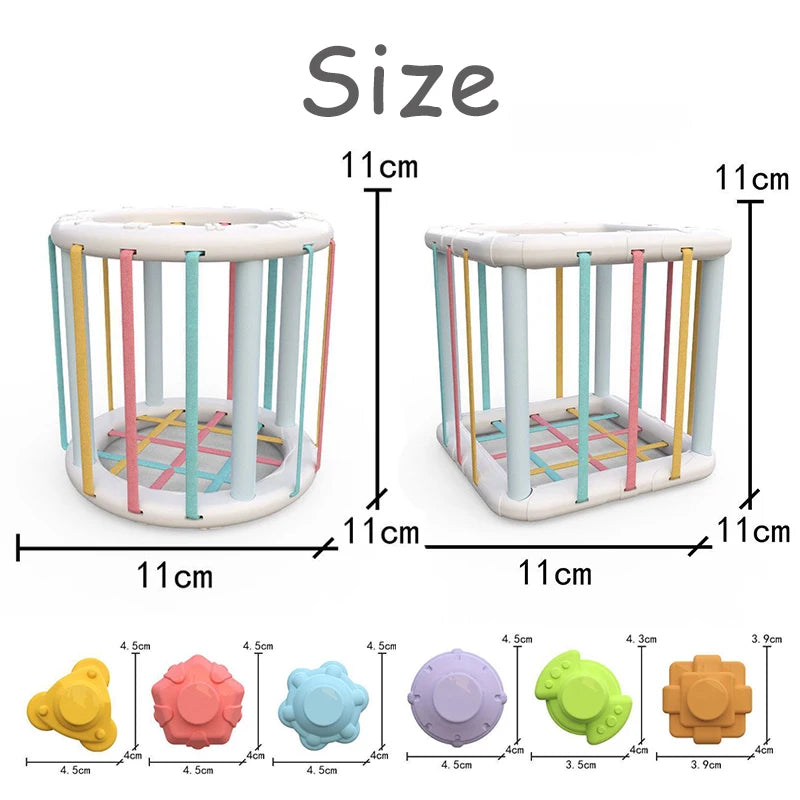 Baby Montessori Shape Sorter Cube, Colourful Blocks Sorting Game