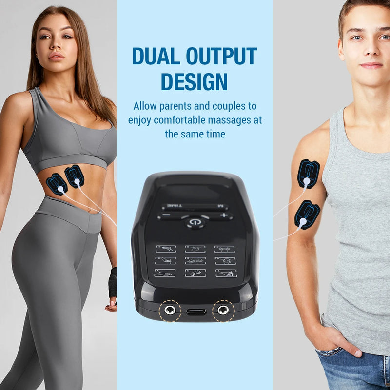EMS Tens Muscle Stimulator Electric Full Body Massager 9 Modes 30 Levels Digital Pulse Physical Therapy Simulate Back Massage