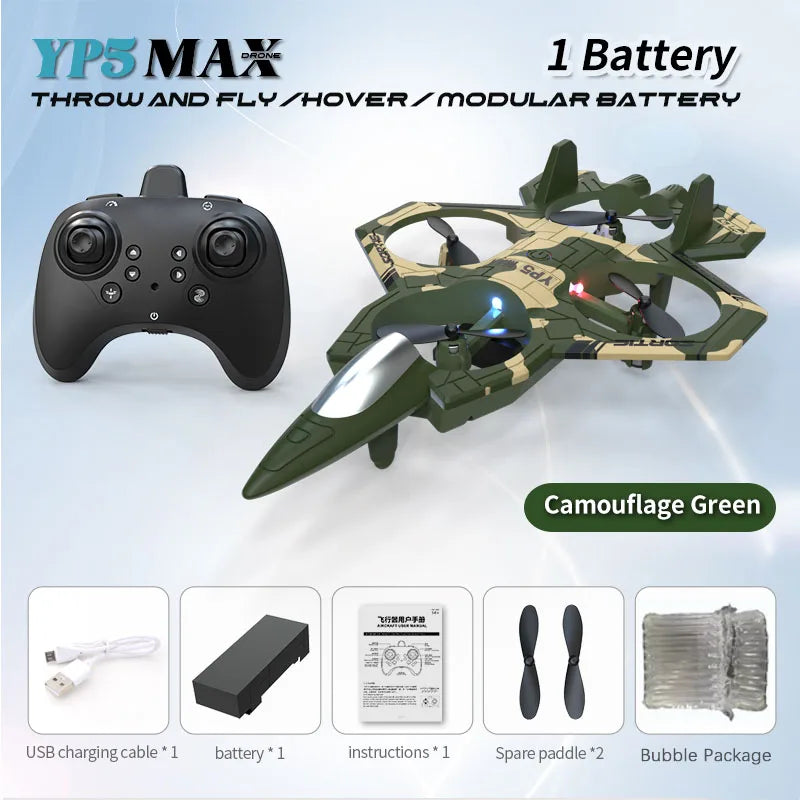BK Toys Co. RC Drone YP5MAX Remote Control Fighter Four Axis Foam RC Plane/Drone