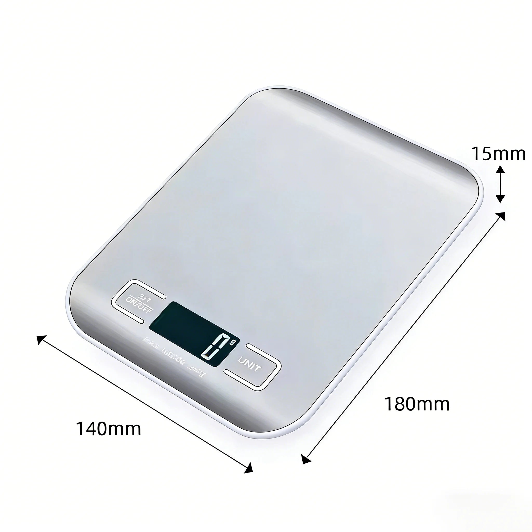 east Essentials Digital Kitchen Scale 10/5kg-1g LED Display Stainless Steel Panel Electronic Scales for Home Food Snacks Weighing Baking Tools