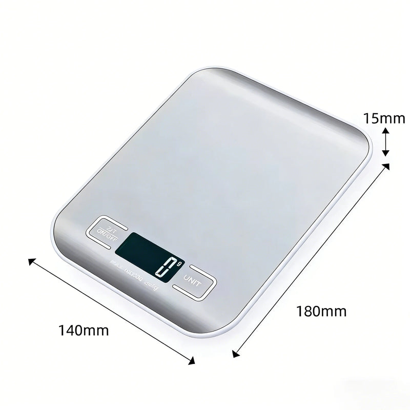 east Essentials Digital Kitchen Scale 10/5kg-1g LED Display Stainless Steel Panel Electronic Scales for Home Food Snacks Weighing Baking Tools