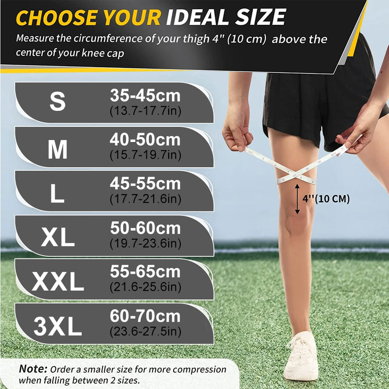 1/2PCS Full Leg Copper Compression Sleeves for Men And Women Long Knee Brace Support for Basketball, Running, Workout, Cycling