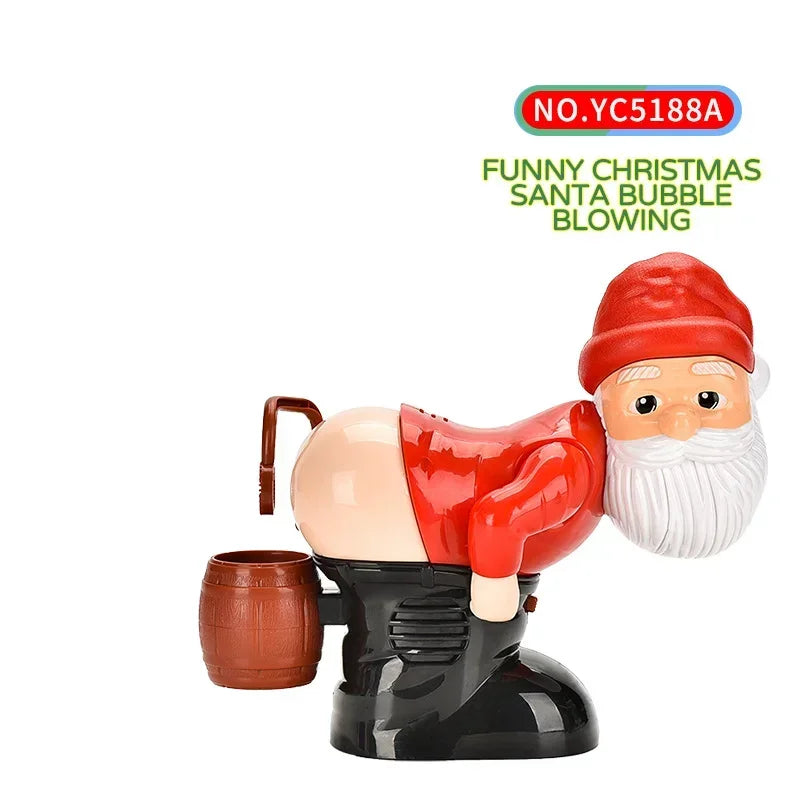 Christmas Santa Butt Bubble Machine with Music & Lights for Kids