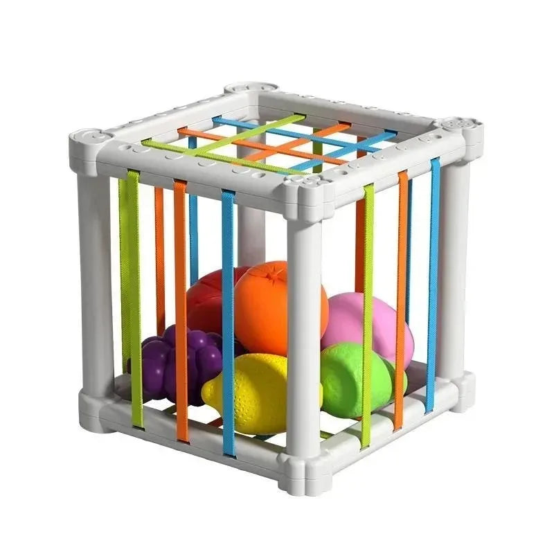 Baby Montessori Shape Sorter Cube, Colourful Blocks Sorting Game