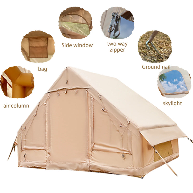 Pakicetus Large Inflatable camping tent 4-8 people with windows portable water-resistant camping tent