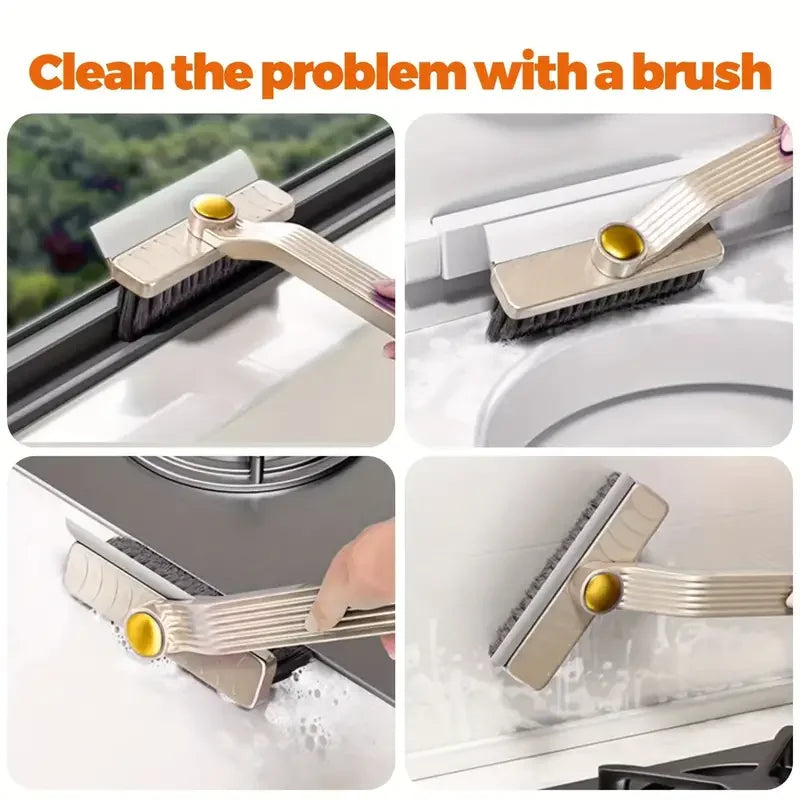 east Essentials Multi-Purpose Tile Cleaning Brush, 360° Rotating Hard Bristle Scrubber for Bathroom & Kitchen Floors and Walls