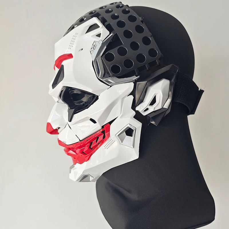 Cyberpunk Clown Mask with Braids – 2D Resin Cosplay Mask, Halloween Anime Role-Playing Prop, Costume Gift & Toy