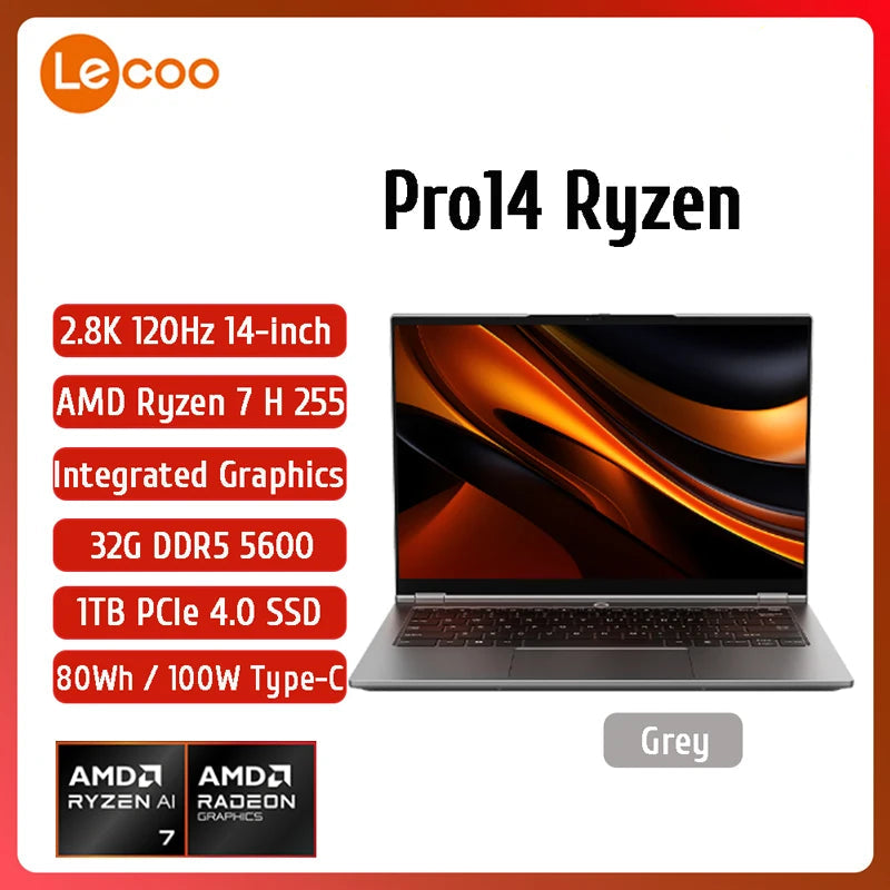 Lenovo Lecoo 2025 New Pro 14 Ryzen 7 H 255 AMD