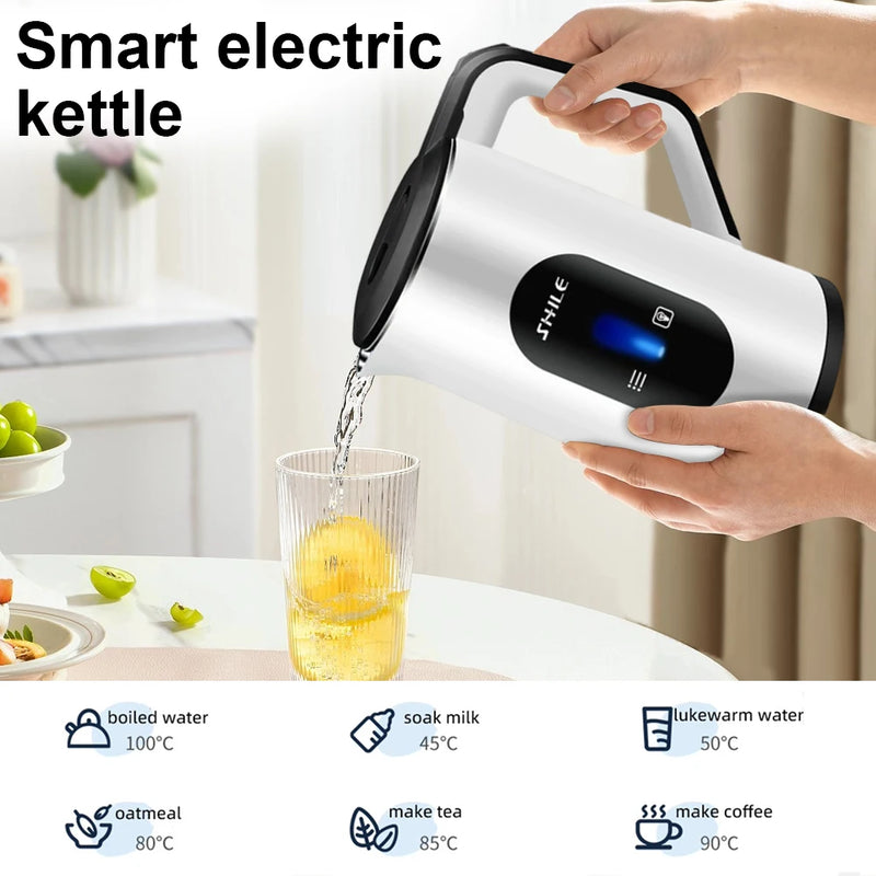 wAvvle 2.2L Stainless Steel Electric Digital Display Large Tea Kettle Auto-Shutoff Thermal Water Kettle 1500W Fast Boil Tea Pot Kettle